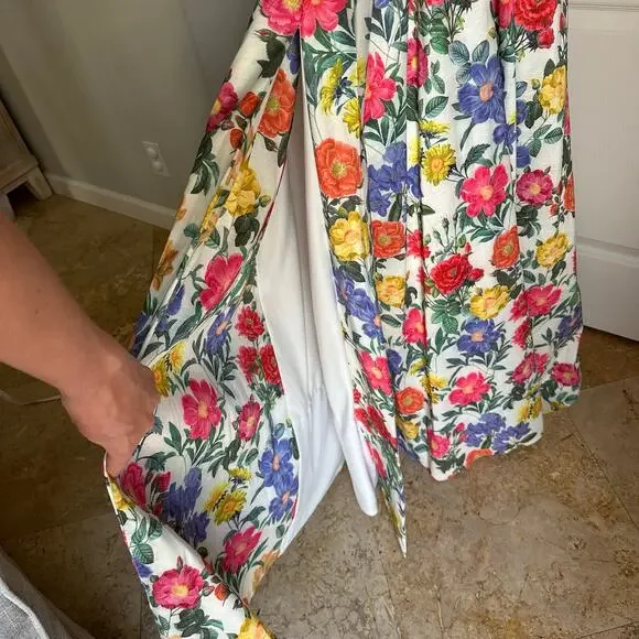 Show Me Your Mumu Juliet Maxi Dress in Charm Peony White Taffeta Sz S - Picture 8 of 15